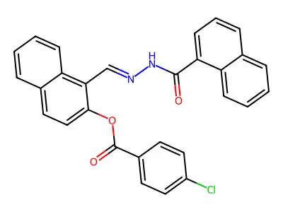 [1-[(naphthalene-1-carbonylhydrazinylidene)methyl]naphthalen-2-yl] 4-chlorobenzoate structure