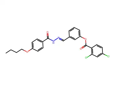 [3-[[(4-Butoxybenzoyl)hydrazinylidene]methyl]phenyl] 2,4-dichlorobenzoate structure