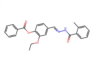 [2-Ethoxy-4-[[(2-methylbenzoyl)hydrazinylidene]methyl]phenyl] benzoate structure