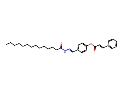 [4-[(Tetradecanoylhydrazinylidene)methyl]phenyl] 3-phenylprop-2-enoate structure
