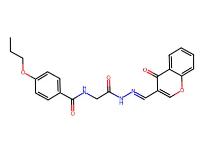 N-(2-Oxo-2-(2-((4-oxo-4H-chromen-3-YL)methylene)hydrazino)ET)-4-propoxybenzamide structure