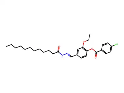 [4-[(Dodecanoylhydrazinylidene)methyl]-2-ethoxyphenyl] 4-chlorobenzoate structure