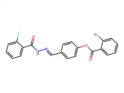 [4-[[(2-Fluorobenzoyl)hydrazinylidene]methyl]phenyl] 2-bromobenzoate structure