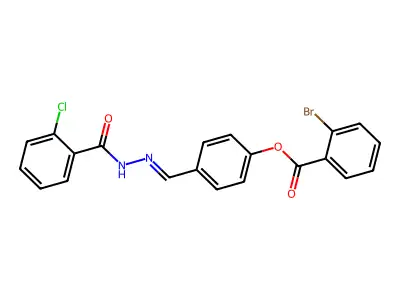 [4-[[(2-Chlorobenzoyl)hydrazinylidene]methyl]phenyl] 2-bromobenzoate structure