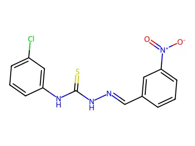 1-(3-Chlorophenyl)-3-[(3-nitrophenyl)methylideneamino]thiourea structure