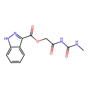 [2-(methylcarbamoylamino)-2-oxoethyl] 1H-indazole-3-carboxylate structure