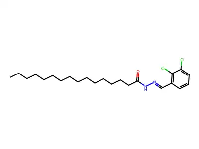 N-[(2,3-dichlorophenyl)methylideneamino]hexadecanamide structure