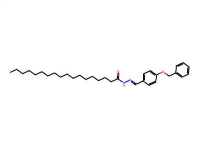 N-[(4-phenylmethoxyphenyl)methylideneamino]octadecanamide structure