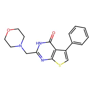 2-(morpholin-4-ylmethyl)-5-phenyl-3H-thieno[2,3-d]pyrimidin-4-one structure
