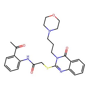 N-(2-acetylphenyl)-2-[3-(3-morpholin-4-ylpropyl)-4-oxoquinazolin-2-yl]sulfanylacetamide structure