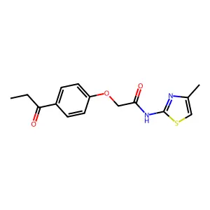 N-(4-methyl-1,3-thiazol-2-yl)-2-(4-propanoylphenoxy)acetamide structure
