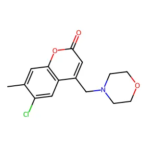 6-Chloro-7-methyl-4-(morpholin-4-ylmethyl)chromen-2-one structure