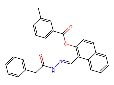 [1-[[(2-Phenylacetyl)hydrazinylidene]methyl]naphthalen-2-yl] 3-methylbenzoate structure