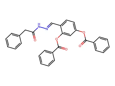 [3-Benzoyloxy-4-[[(2-phenylacetyl)hydrazinylidene]methyl]phenyl] benzoate structure