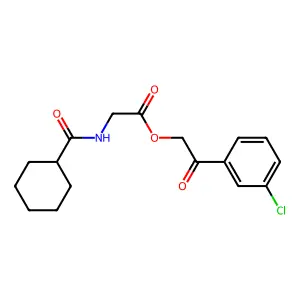 [2-(3-Chlorophenyl)-2-oxoethyl] 2-(cyclohexanecarbonylamino)acetate structure