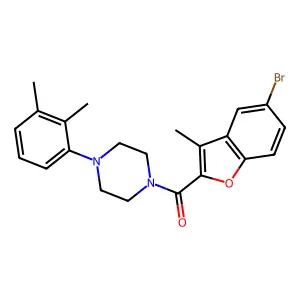 (5-bromo-3-methyl-1-benzofuran-2-yl)-[4-(2,3-dimethylphenyl)piperazin-1-yl]methanone structure