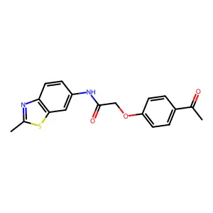 2-(4-acetylphenoxy)-N-(2-methyl-1,3-benzothiazol-6-yl)acetamide structure