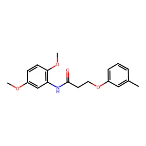 N-(2,5-dimethoxyphenyl)-3-(3-methylphenoxy)propanamide structure