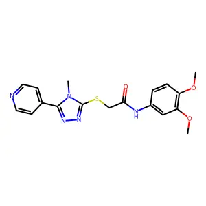N-(3,4-dimethoxyphenyl)-2-{[4-methyl-5-(pyridin-4-yl)-4H-1,2,4-triazol-3-yl]sulfanyl}acetamide structure