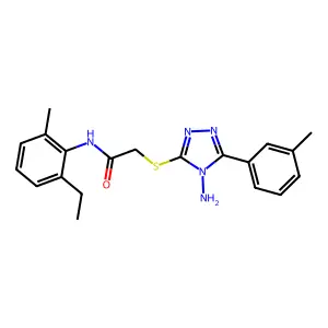 2-{[4-amino-5-(3-methylphenyl)-4H-1,2,4-triazol-3-yl]sulfanyl}-N-(2-ethyl-6-methylphenyl)acetamide structure
