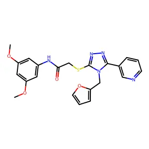 N-(3,5-dimethoxyphenyl)-2-{[4-(furan-2-ylmethyl)-5-(pyridin-3-yl)-4H-1,2,4-triazol-3-yl]sulfanyl}acetamide structure