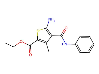 Ethyl 5-amino-3-methyl-4-(phenylcarbamoyl)thiophene-2-carboxylate structure