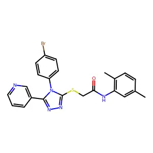 2-{[4-(4-bromophenyl)-5-(pyridin-3-yl)-4H-1,2,4-triazol-3-yl]sulfanyl}-N-(2,5-dimethylphenyl)acetamide structure