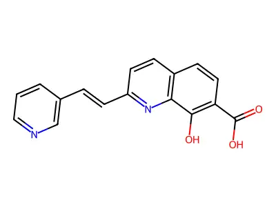 7-Quinolinecarboxylic acid, 8-hydroxy-2-[2-(3-pyridinyl)ethenyl]- structure