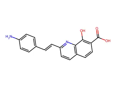 7-Quinolinecarboxylic acid, 2-[2-(4-aminophenyl)ethenyl]-8-hydroxy- structure