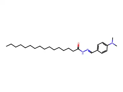 N-[[4-(dimethylamino)phenyl]methylideneamino]hexadecanamide structure