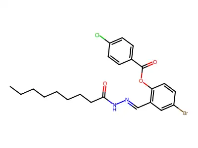 [4-Bromo-2-[(nonanoylhydrazinylidene)methyl]phenyl] 4-chlorobenzoate structure