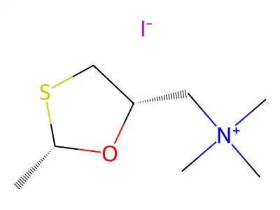 2-Methyl-5-trimethylammoniummethyl-1,3-oxathiolane structure