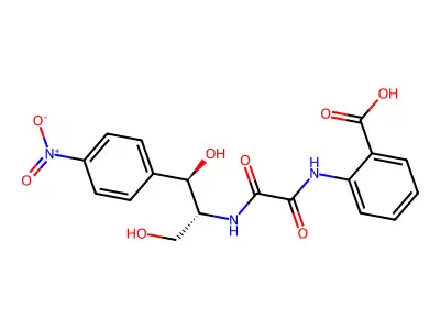 Anthranilic acid, N-((1,3-dihydroxy-1-(p-nitrophenyl)-2-propyl)oxamoyl)-, DL-threo-, (+-)- structure