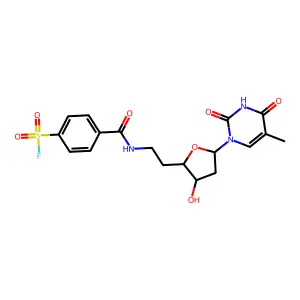 4-[2-[3-hydroxy-5-(5-methyl-2,4-dioxopyrimidin-1-yl)oxolan-2-yl]ethylcarbamoyl]benzenesulfonyl fluoride structure
