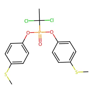 Phosphonic acid, (1,1-dichloroethyl)-, bis(4-(methylthio)phenyl) ester structure