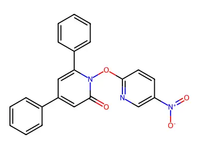 1-[(5-Nitro-2-pyridinyl)oxy]-4,6-diphenylpyridin-2-one structure