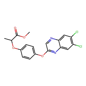 Propanoic acid, 2-(4-((6,7-dichloro-2-quinoxalinyl)oxy)phenoxy)-, methyl ester structure