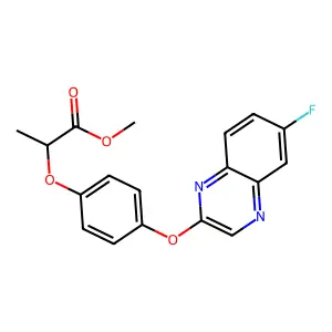 Methyl 2-(4-((6-fluoro-2-quinoxalinyl)oxy)phenoxy)propanoate structure