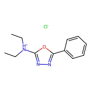 1,3,4-Oxadiazol-2-amine, N,N-diethyl-5-phenyl-, hydrochloride (1:1) structure