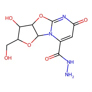 2,2'Anhydro-1-(beta-arabinofuranosyl)orotic acid hydrazide structure
