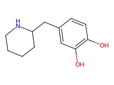 4-(Piperidin-2-ylmethyl)benzene-1,2-diol structure