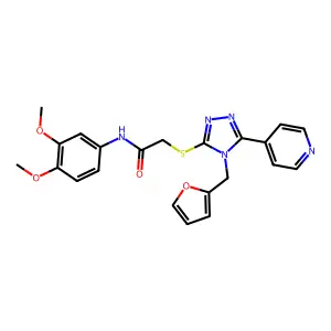 N-(3,4-dimethoxyphenyl)-2-{[4-(furan-2-ylmethyl)-5-(pyridin-4-yl)-4H-1,2,4-triazol-3-yl]sulfanyl}acetamide structure