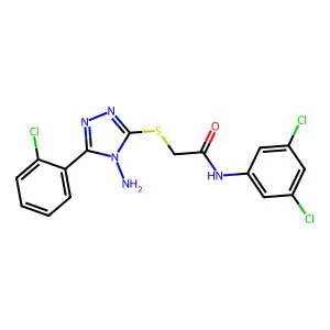 2-((4-amino-5-(2-chlorophenyl)-4H-1,2,4-triazol-3-yl)thio)-N-(3,5-dichlorophenyl)acetamide structure