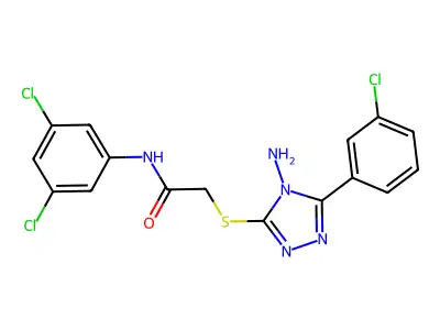 2-{[4-amino-5-(3-chlorophenyl)-4H-1,2,4-triazol-3-yl]sulfanyl}-N-(3,5-dichlorophenyl)acetamide structure