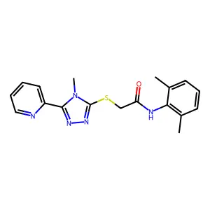 N-(2,6-dimethylphenyl)-2-{[4-methyl-5-(pyridin-2-yl)-4H-1,2,4-triazol-3-yl]sulfanyl}acetamide structure