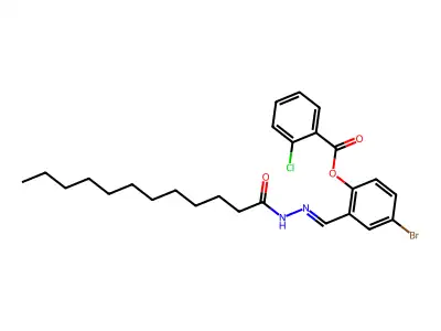 [4-Bromo-2-[(dodecanoylhydrazinylidene)methyl]phenyl] 2-chlorobenzoate structure