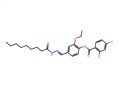 [2-Ethoxy-4-[(nonanoylhydrazinylidene)methyl]phenyl] 2,4-dichlorobenzoate structure