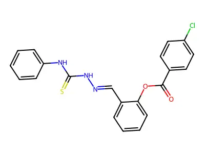 [2-[(Phenylcarbamothioylhydrazinylidene)methyl]phenyl] 4-chlorobenzoate structure