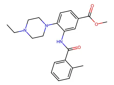 Methyl 4-(4-ethylpiperazin-1-YL)-3-(2-methylbenzamido)benzoate structure