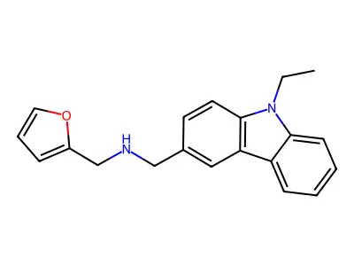 1-(9-ethyl-9H-carbazol-3-yl)-N-(furan-2-ylmethyl)methanamine structure